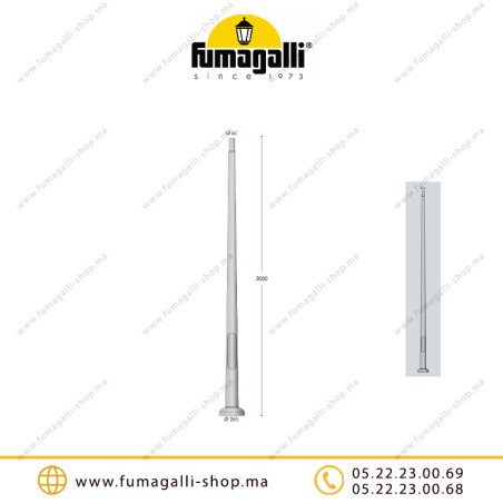 Mât d'éclairage publique FUMAGALLI Akille 3000 Gris Casablanca Maroc