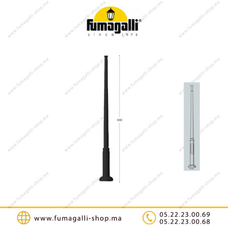 Mât d'éclairage publique FUMAGALLI Ektor 3000 Noir Casablanca Maroc